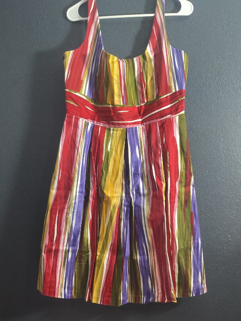 Calvin Klein Whimsical Fairy Festival Colorful Bold Artsy Sleeveless Dress